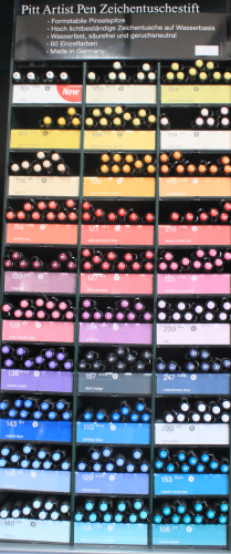 Faber-Castell Pitt Artist Pen Brush ink pens, in various colors